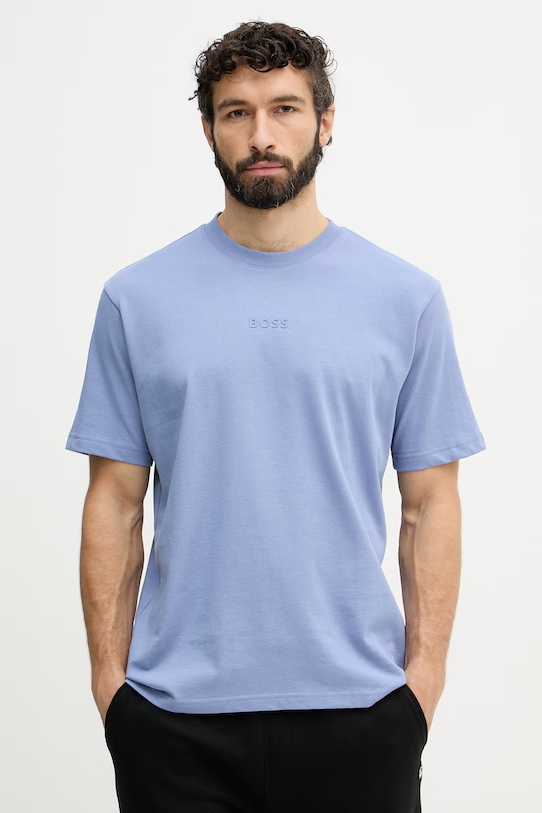 BOSS Green tričko pánské bavlněné Tee 10 modrá 50519368