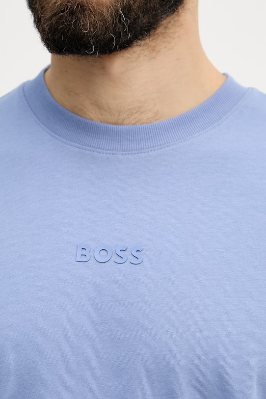 BOSS Green tričko pánské bavlněné Tee 10 50519368 modrá