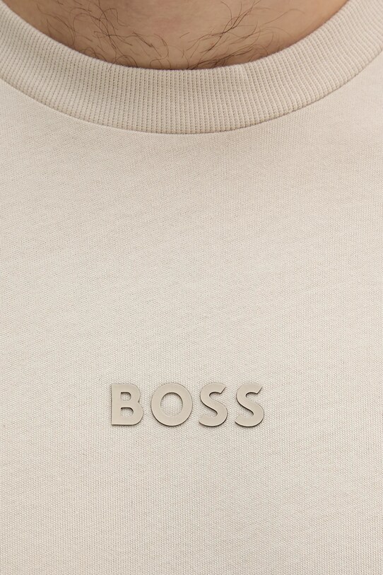 BOSS Green t-shirt bawełniany beżowy 50519368
