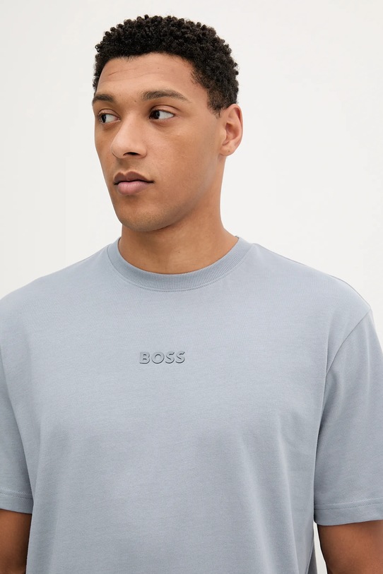 BOSS Green pamut póló kék 50519368
