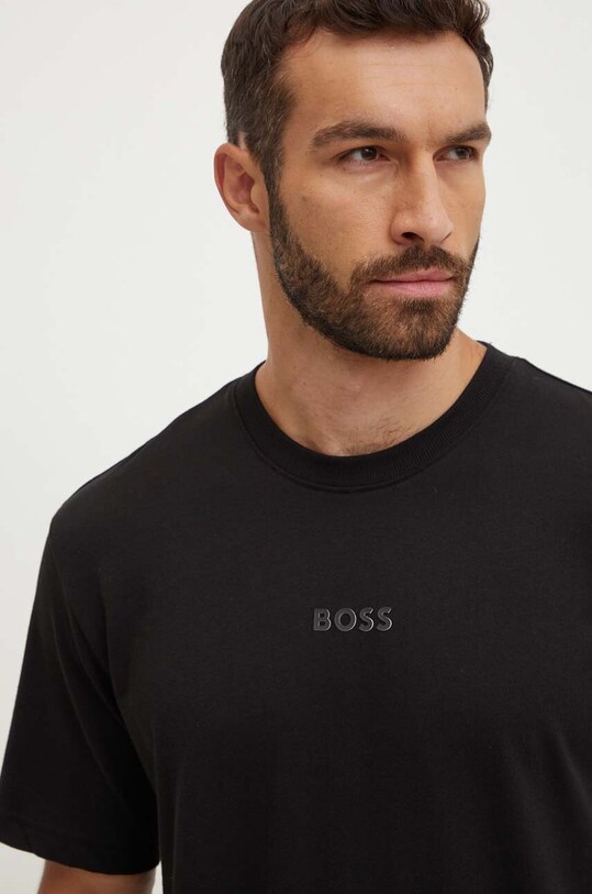 Одяг Бавовняна футболка Boss Green 50519368 чорний