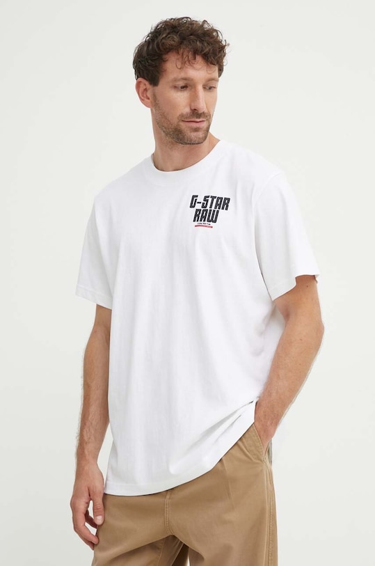 G-Star t-shirt bawełniany D24690.C336 biały AW24