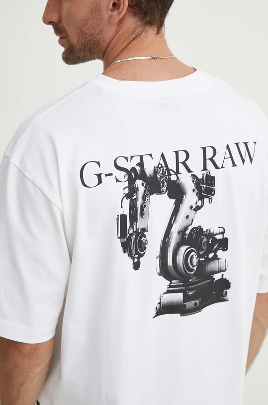 G-Star t-shirt bawełniany nadruk biały D24691.C784