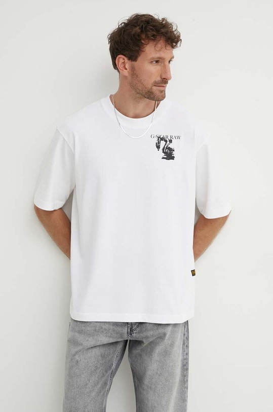 Odzież G-Star t-shirt bawełniany D24691.C784 biały