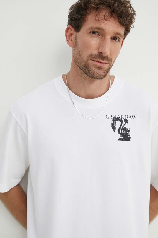 G-Star t-shirt bawełniany D24691.C784 biały
