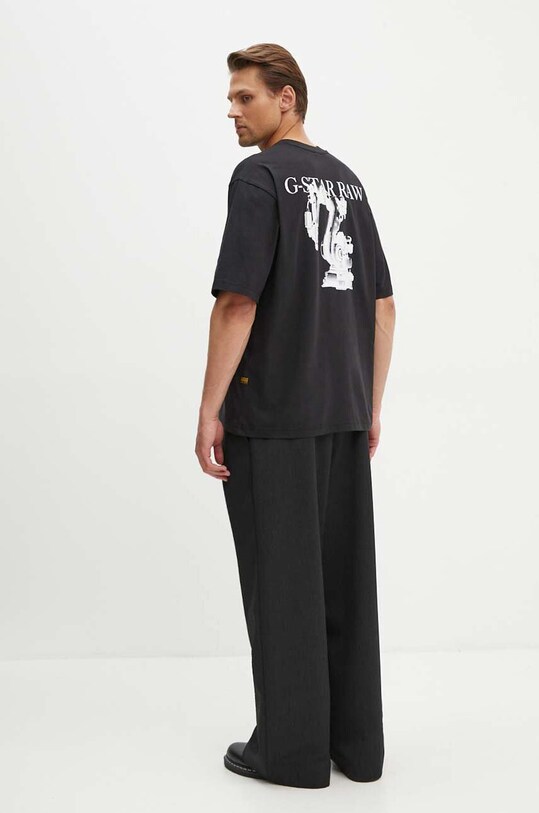 Bavlněné tričko G-Star kulatý černá D24691.C784