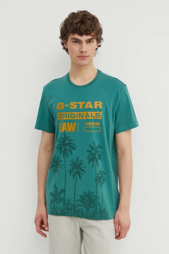 Pamučna majica G-Star Raw zelena D24681.336