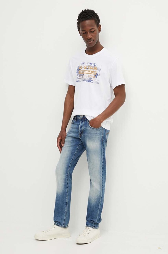G-Star tricou din bumbac D24682.C506 alb AW24