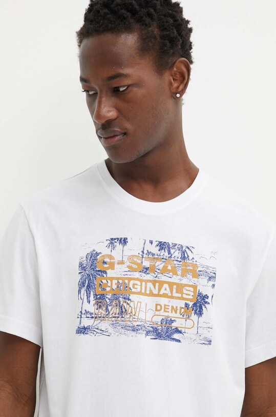Bavlnené tričko G-Star Raw biela D24682.C506