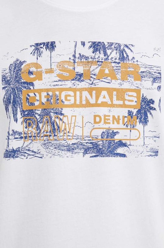 G-Star t-shirt bawełniany D24682.C506 biały