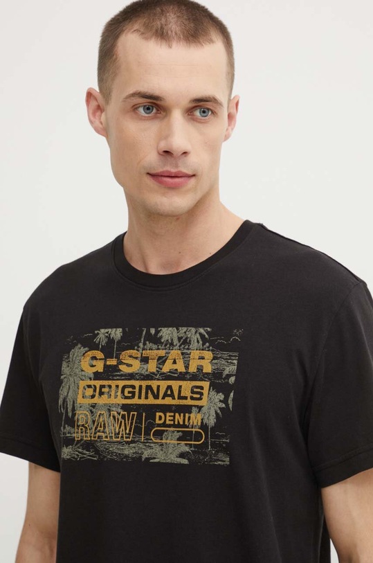 G-Star t-shirt bawełniany czarny D24682.C506