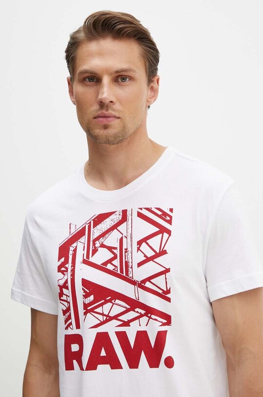 G-Star tricou din bumbac alb D24685.C506
