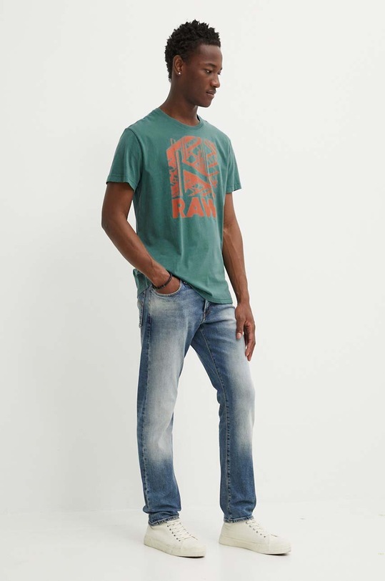 G-Star t-shirt bawełniany D24685.C506 zielony AW24