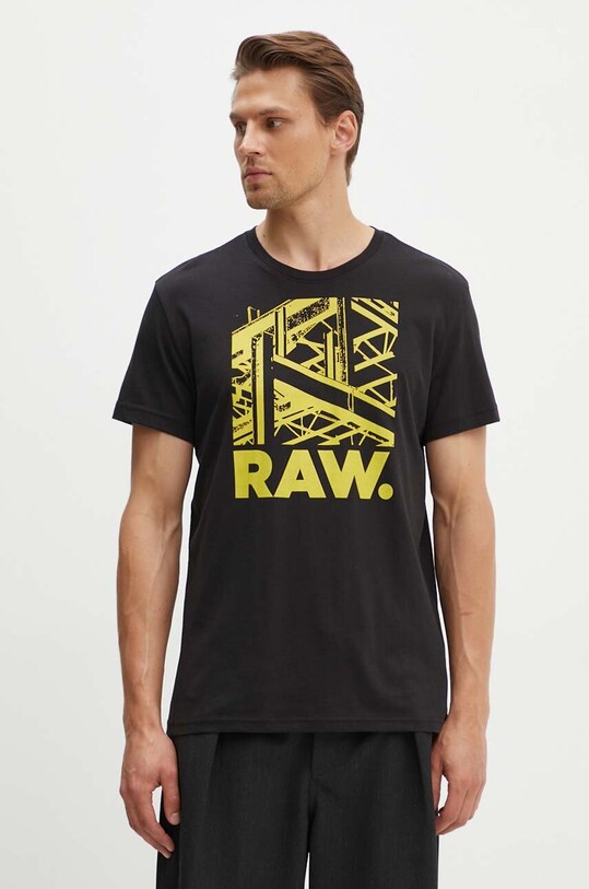 Βαμβακερό μπλουζάκι G-Star D24685.C506 μαύρο AW24