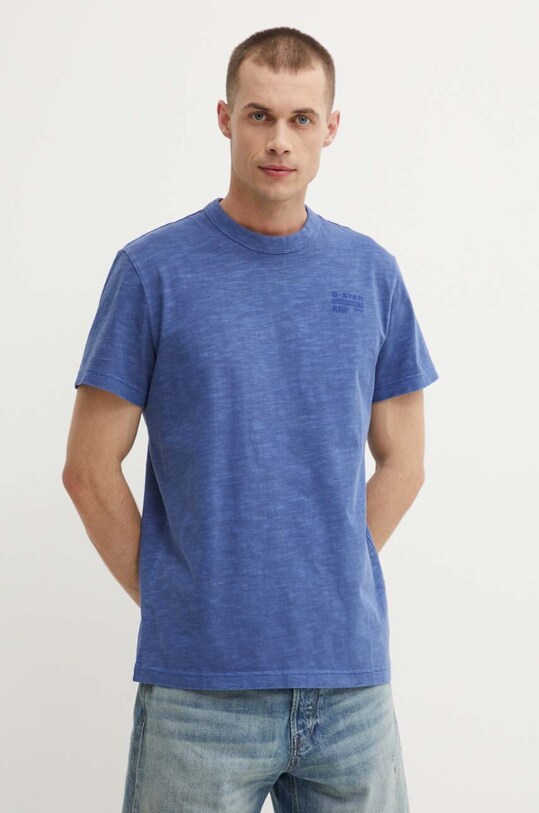 G-Star tricou din bumbac uni albastru D24688.B256