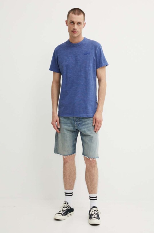 G-Star tricou din bumbac D24688.B256 albastru AW24