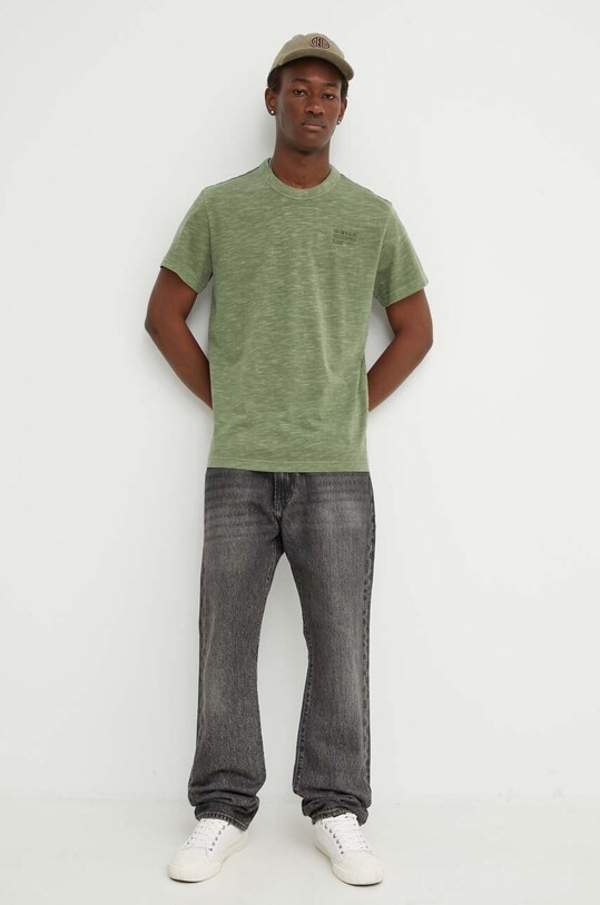 G-Star tricou din bumbac D24688.B256 verde AW24