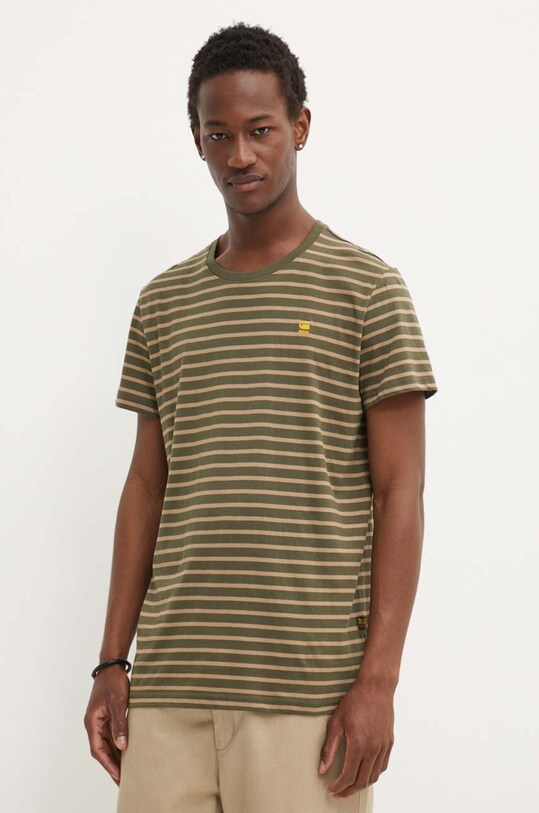 G-Star Raw tricou din bumbac cu modele verde D24941.C339