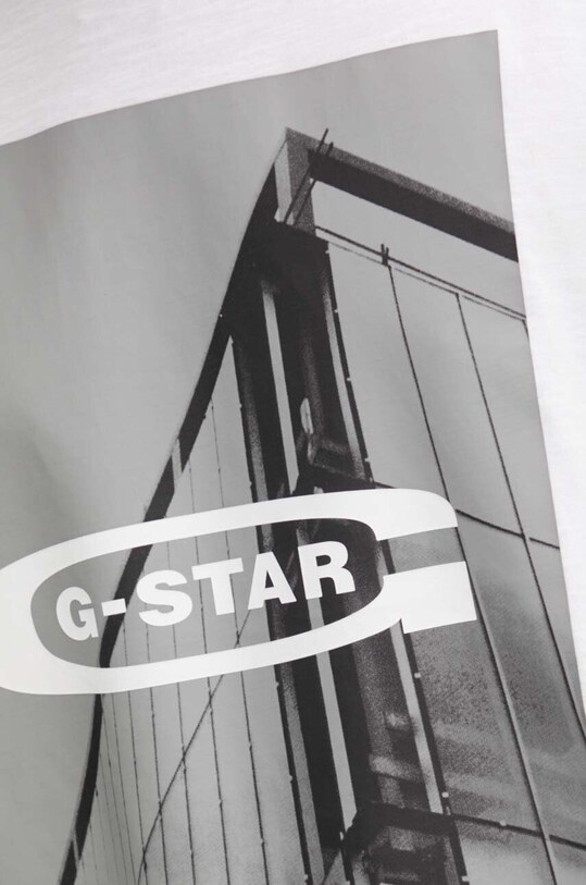 Памучна тениска G-Star D24683.C372 бял