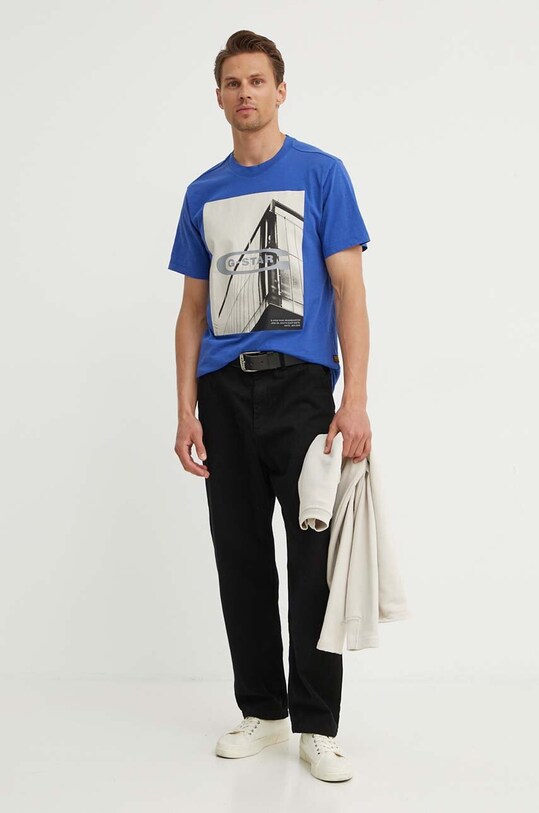 G-Star tricou din bumbac D24683.C372 albastru AW24