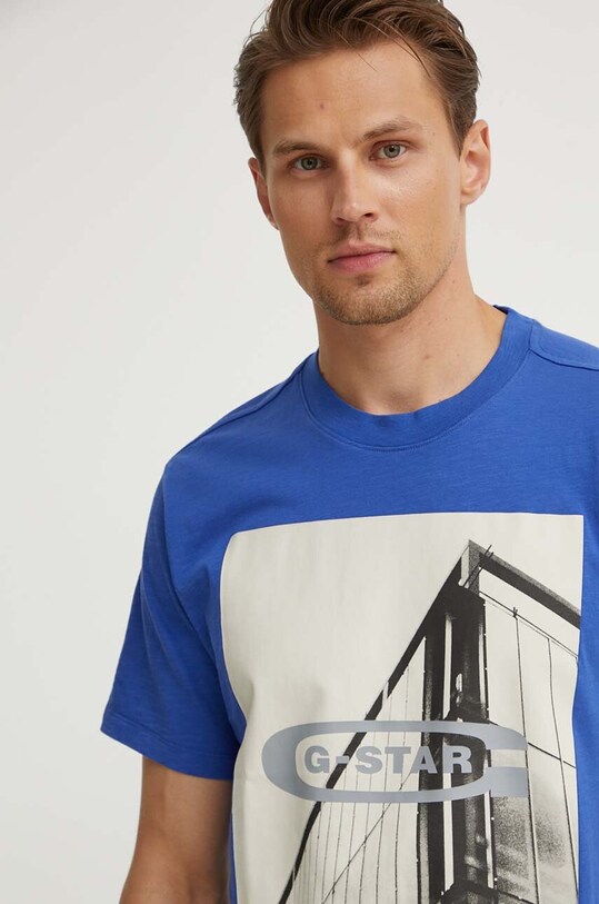 G-Star tricou din bumbac albastru D24683.C372