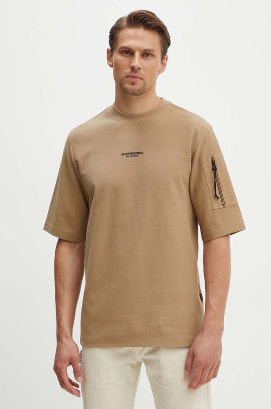 G-Star t-shirt bawełniany regular beżowy D24705.D617