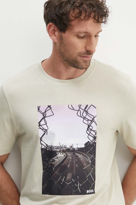 Boss Orange tricou din bumbac bej 50522638