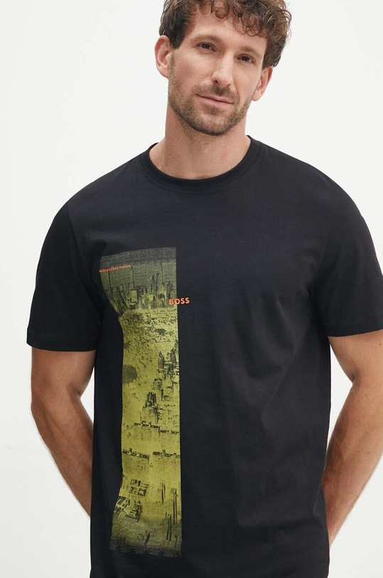 Oblečení Bavlněné tričko Boss Orange 50522640 černá