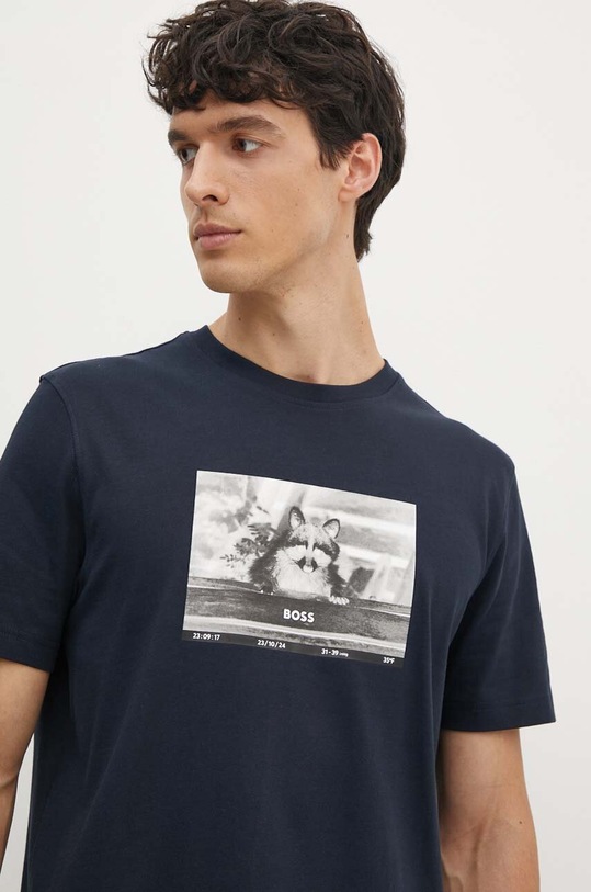 BOSS Orange t-shirt bawełniany nadruk granatowy 50522894