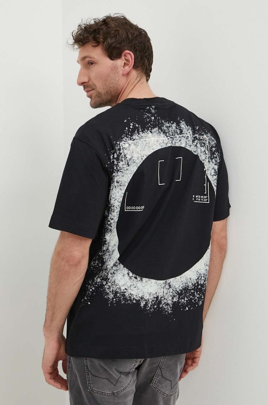 Bavlněné tričko Boss Orange kulatý černá 50523081