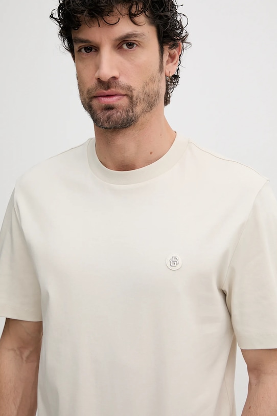 Bavlněné tričko BOSS béžová 50520298