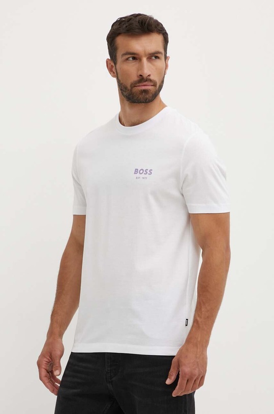 BOSS t-shirt bawełniany 50521209 biały AW24