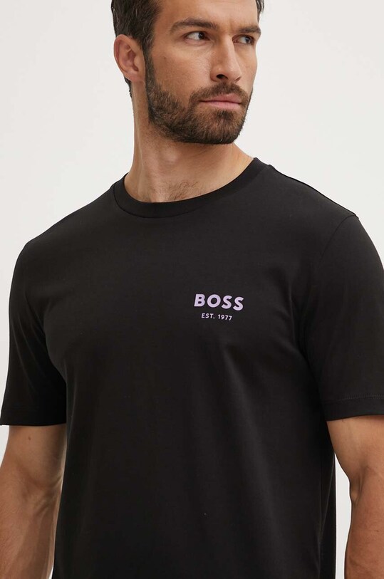 BOSS tricou din bumbac 50521209 negru AW24