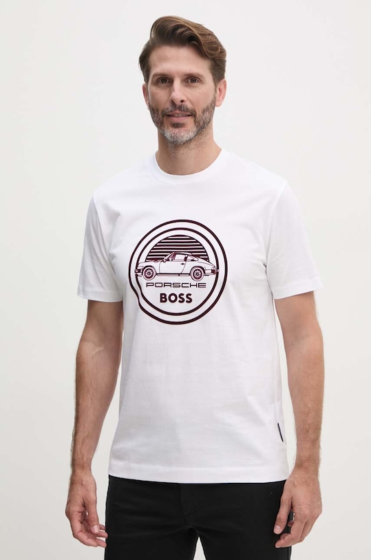 BOSS t-shirt bawełniany x Porsche regular biały 50522795