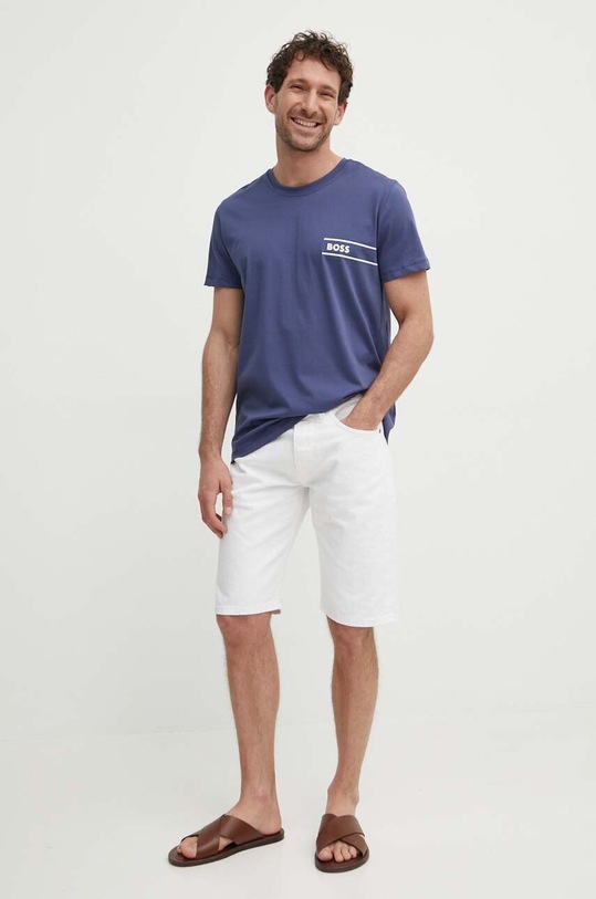 BOSS t-shirt bawełniany 50517715 granatowy AW24