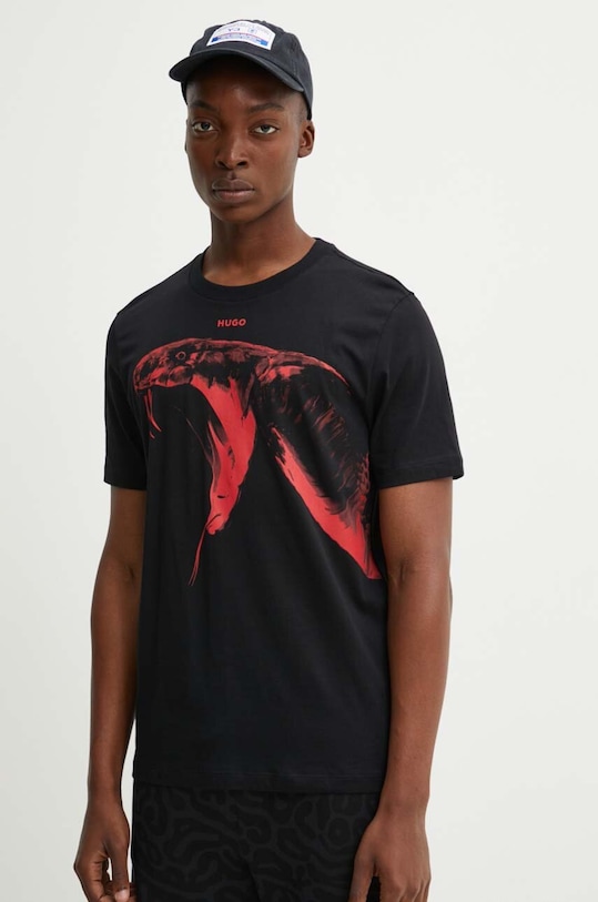 Tričko HUGO kulatý černá 50519013