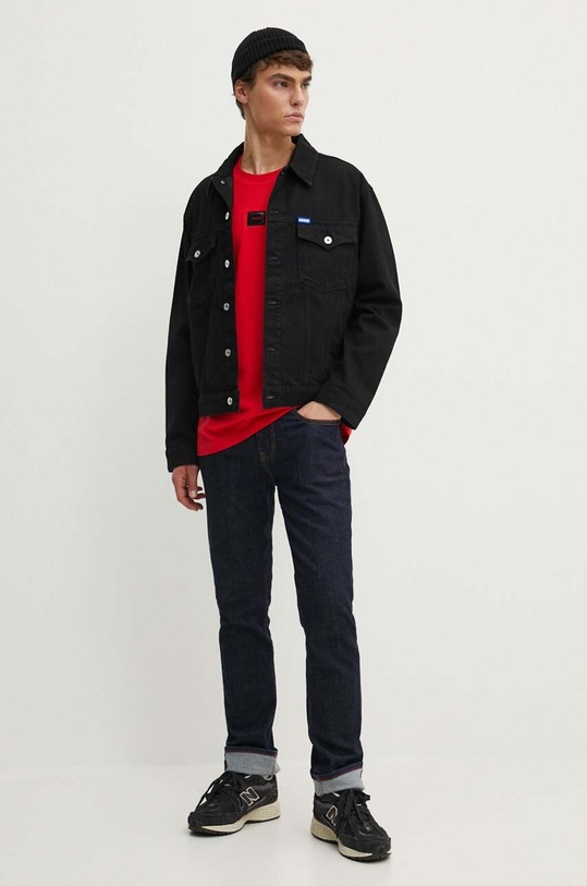 HUGO t-shirt bawełniany 50528171 czerwony AW24