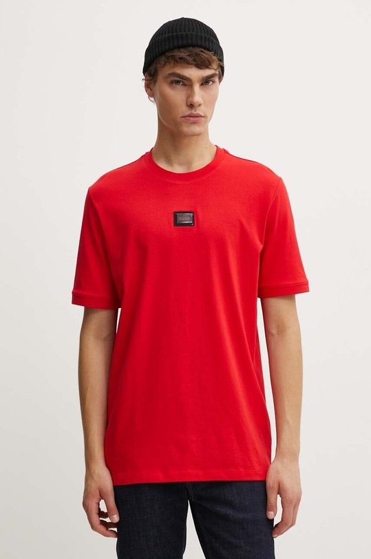 HUGO t-shirt bawełniany czerwony 50528171