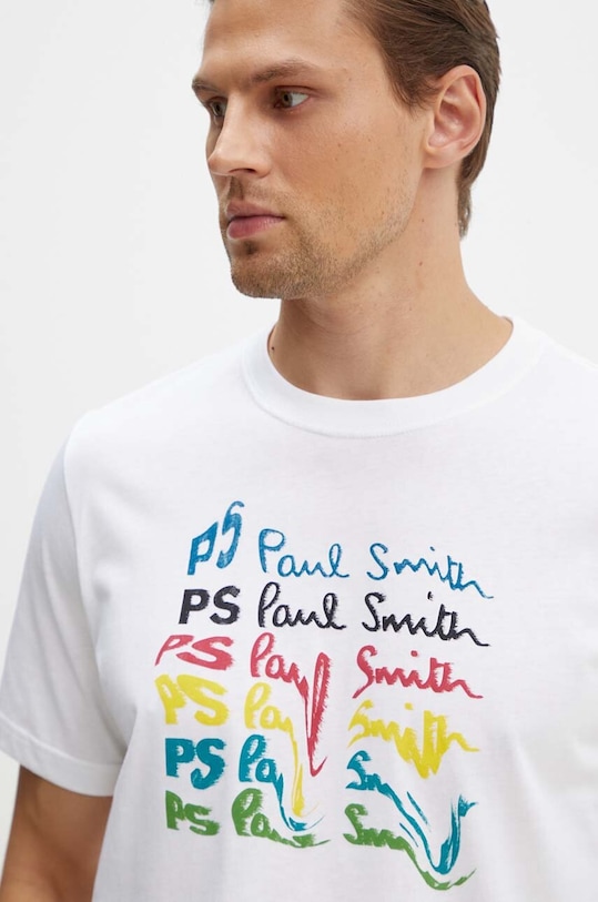 Bavlnené tričko PS Paul Smith biela M2R.011R.NP4697