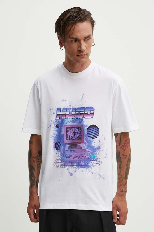 Bavlněné tričko Hugo Blue bílá 50519048
