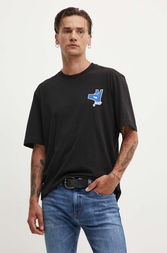HUGO Blue t-shirt bawełniany nadruk czarny 50519124