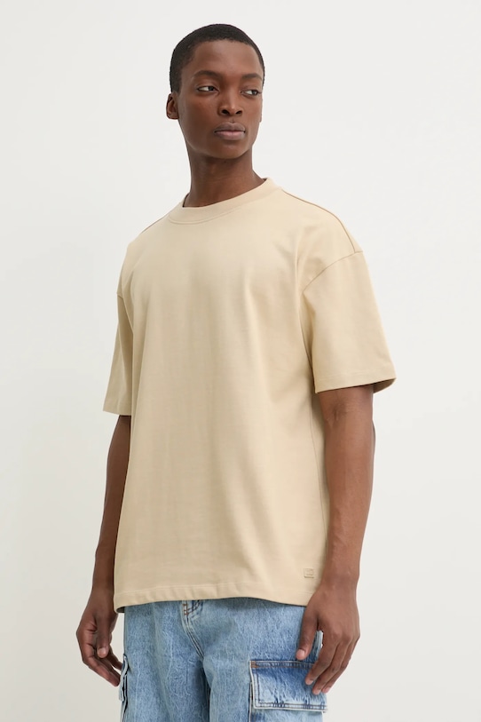 Хлопковая футболка HUGO бежевый 50516664
