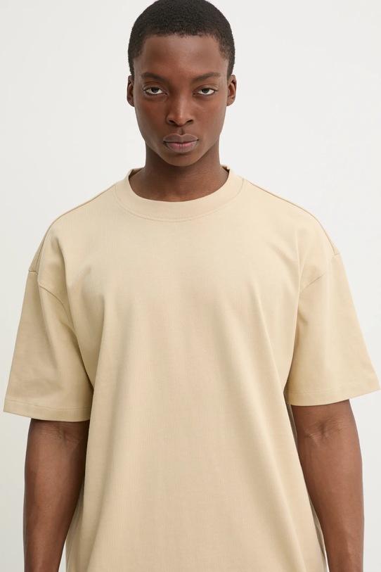 Хлопковая футболка HUGO бежевый 50516664