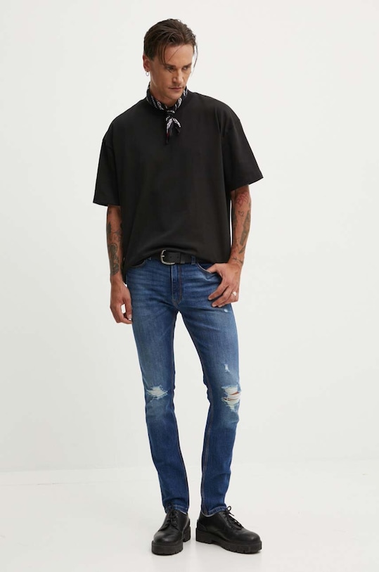 HUGO tricou din bumbac 50516664 negru SS25