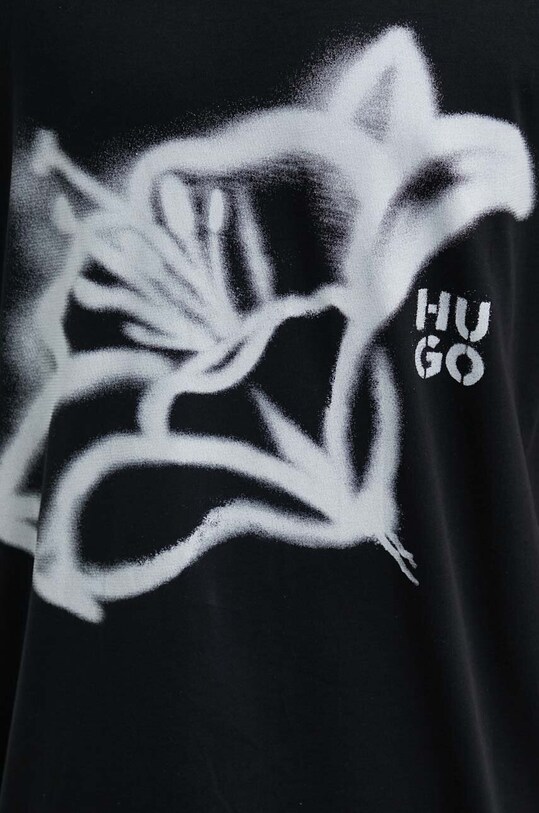 HUGO pamut póló 50516711 fekete