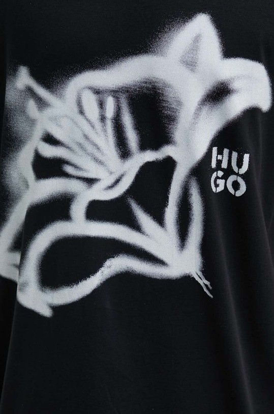 Bavlněné tričko HUGO 50516711 černá