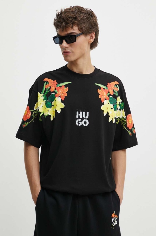 HUGO tricou din bumbac print negru 50517425