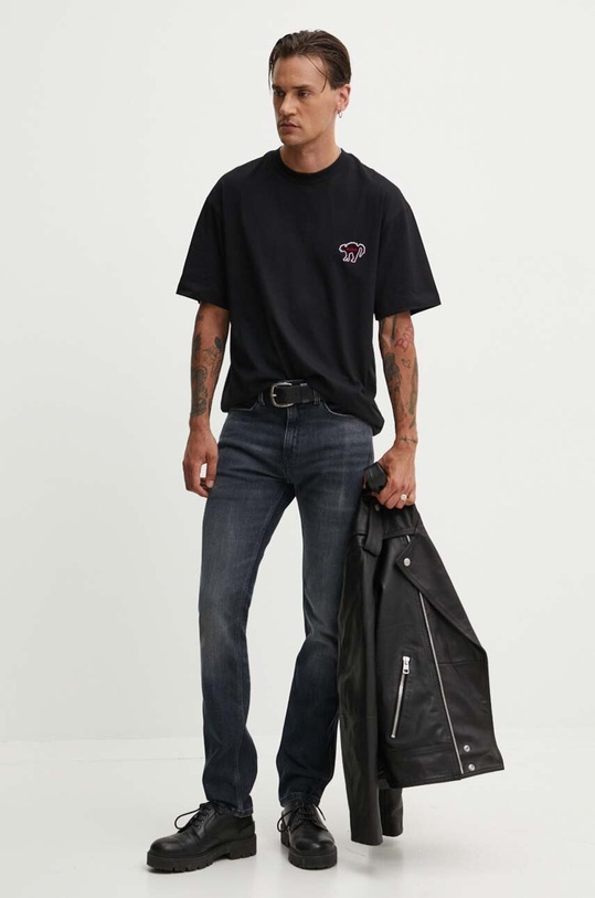 Βαμβακερό μπλουζάκι HUGO 50518963 μαύρο AW24