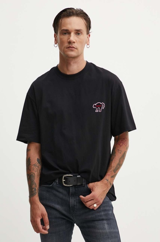 Βαμβακερό μπλουζάκι HUGO μαύρο 50518963