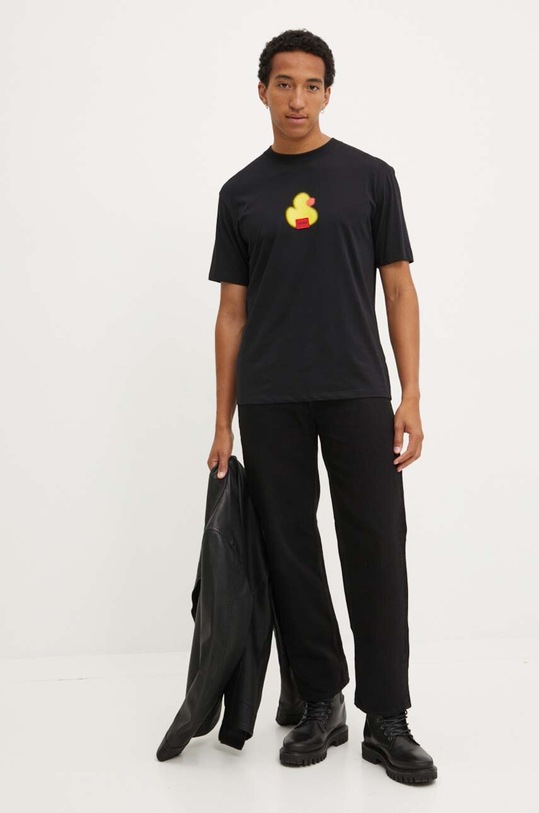 Bavlněné tričko HUGO 50519004 černá AW24